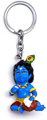 BLESSINGS PVC Sitting Makhan Krishna Key Chain