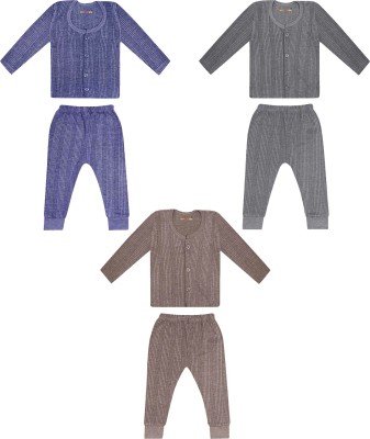 Kuchipoo Top - Pyjama Set For Boys & Girls(Multicolor, Pack of 3)