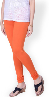 TCG Churidar  Ethnic Wear Legging(Orange, Solid)