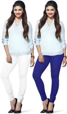 LUX LYRA Churidar  Ethnic Wear Legging(White, Blue, Solid)