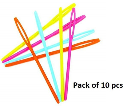 JAKEY Handmade Knitting Tool 7cm Plastic Eye Sewing Needle, Plastic Darning Threading Weaving Needles Great for Kids & Girls (Set of 10 Pcs) Hand Sewing Needle(Embroidery Needle 7 Cm Pack of 10) JAKEY Handmade Knitting Tool 7cm Plastic Eye Sewing Needle, Plastic Darning Threading Weaving Needles Great for Kids & Girls (Set of 10 Pcs) Hand Sewing Needle(Embroidery Needle 7 Cm Pack of 10)