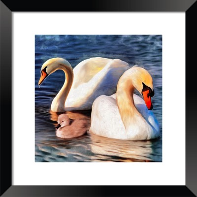 DBrush Duck In Lake Animal Painting Decorative Gift Item With Hard Lamination Artwork Big Size For Home Office Synthetic wood Black Frame Digital Reprint 16 inch x 16 inch Painting Digital Reprint 16 inch x 16 inch Painting(With Frame)