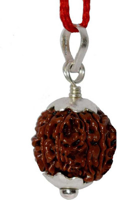 A & S VENTURES Seven Face / 7 mukhi Nepali Rudraksha Silver Pendant ( 18 M.M ) Wood Pendant