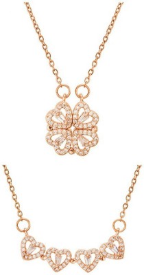 anjni creation Two In One Imported Rose Gold Plated Heart Style Pendent...