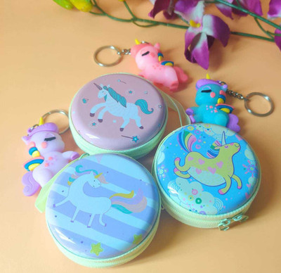 AMANVANI (Pack of 6) Unicorn Coin Pouch with keyring Coin Purse(Pack of 6)