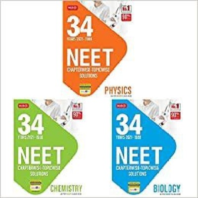 MTG 34 Years NEET Previous Year Solved Question Papers With NEET Chapterwise Topicwise Solutions - NEET 2022 Preparation Books, Set Of 3 Books NTA Neet 34 Years Questions, Physics Chemistry Biology(Paperback, MTG)