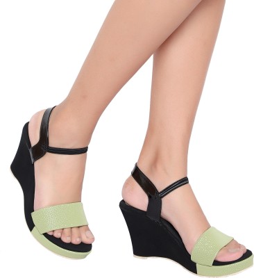 action Women Wedges(Green , 4)