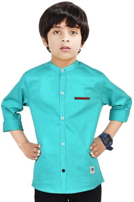 MADE IN THE SHADE Boys Solid Casual Blue Shirt
