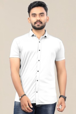 SYSBELLA FASHION Men Solid Casual White Shirt