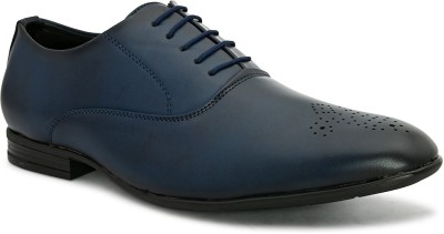 Alberto Moreno Lace Up Synthetic Leather Formal Derby For Men(Blue)
