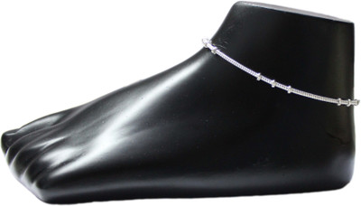 Aditi Fashionable Silver Plated Payal Premier Design Alloy Anklet(Pack of 2)