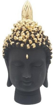 Eforest Lord Gautam Buddha Head Face Statue For Vastu Fang Shui Decorative Showpiece  -  14.5 cm(Polyresin, Black, Gold)