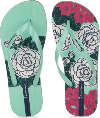 Ipanema Women Flip Flops(Green, Pink , 6)