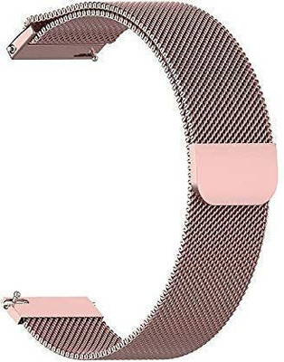 KHR Metal Chain Strap with Magnetic Lock for Fire Boltt Invincible Plus Smart Watch Strap(Pink)