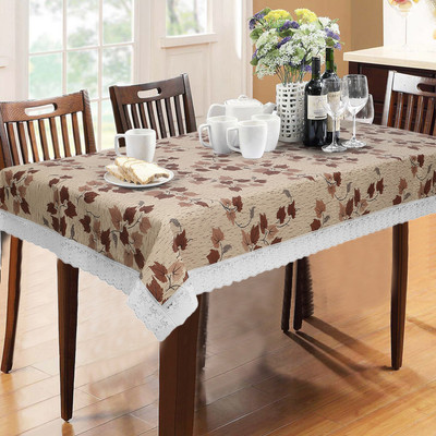 Flipkart SmartBuy PVC 6 Seater Printed Table Cover(Beige)