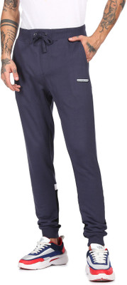 FLYING MACHINE Solid Men Blue Track Pants