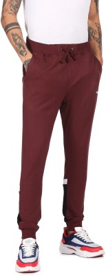 FLYING MACHINE Solid Men Maroon Track Pants