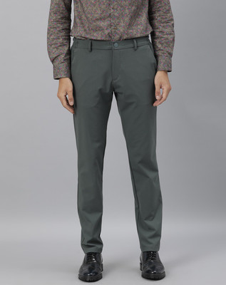 RARE RABBIT Slim Fit Men Dark Green Trousers
