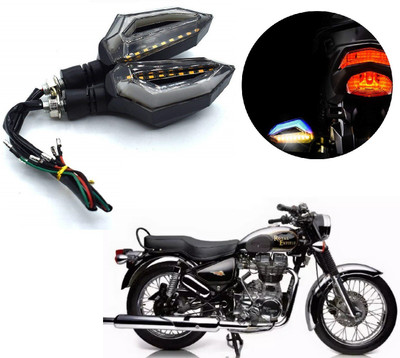 AuTO ADDiCT Front, Rear LED Indicator Light for Royal Enfield 350 Twin Spark(Blue, Yellow)