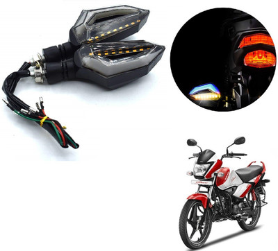 AuTO ADDiCT Front, Rear LED Indicator Light for Hero Splender iSMART(Blue, Yellow)