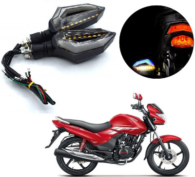 AuTO ADDiCT Front, Rear LED Indicator Light for Hero Achiever(Blue, Yellow)