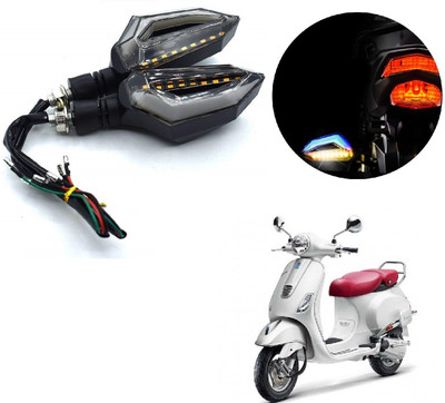AuTO ADDiCT Front, Rear LED Indicator Light for LML Vespa Elegante(Blue, Yellow)