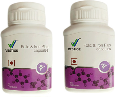 VESTlGE Folic & Iron Plus Capsule 120 N(2 x 60 Capsules)