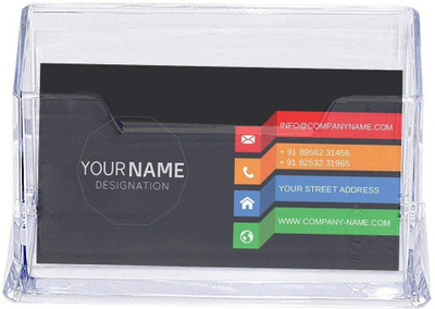 CLAPPERZZ 1 Compartments Acrylic Plastic Card Holder(Clear)