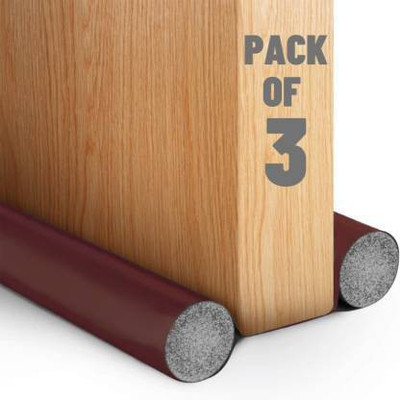 Etofli PVC Sound-Proof Reduce Noise Energy Saving Weather Stripping Under Door Twin Draft Stopper (36 inch, Brown) pack -3 Washing Machine Door Seal
