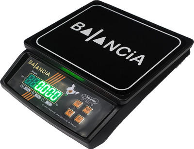 Kelo Made in India Balancia 30kg Electronic Compact Scale, High Quality Digital Weight Machine With Power Adaptor & Inbuilt 4V Re-Chargeable Battery Weighing Scale(Platform Size- 170 x 210mm, Dual Display, 4V Re-Chargeable Battery) /246/UKe Weighing Scale(Black)