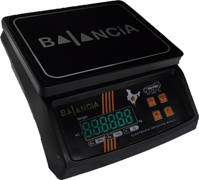 Kelo Made in India Balancia 30kg Electronic Compact Scale, High Quality Digital Weight Machine With Power Adaptor & Inbuilt 4V Re-Chargeable Battery Weighing Scale(Platform Size- 170 x 210mm, Dual Display, 4V Re-Chargeable Battery) /250/UKe Weighing Scale(Black)