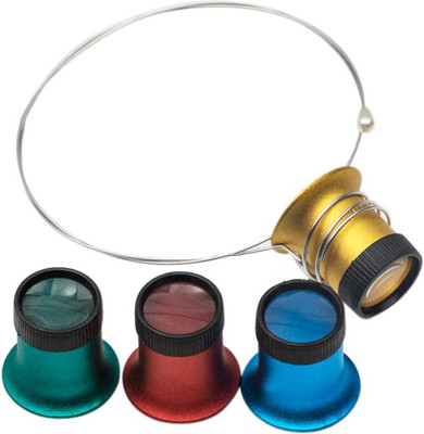 Scorpion Euro pro set of 4 magnification loupes with headband & Colour coded in Blue (2.5x), Red (5x), Green (7.5x), Yellow (10X).