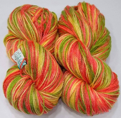 JEFFY Oswal Knitting Yarn Wool Multi Cream Green Pink 400gm. Woolen Crochet Yarn Thread. Wool Yarn for Knitting. Woolen Thread.
