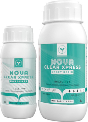 Nova Clear Xpress Epoxy | Clear and Fast drying epoxy | Mixing ratio 2:1 | Art resin 300 GM Resin Art Medium(300 ml)