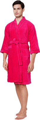 SPACES DARK RED Large Bath Robe(pack of 1, For: Men, DARK RED)