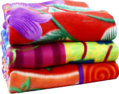 Blessing Home Solid Single Fleece Blanket for  Heavy Winter(Polyester, Multicolor)