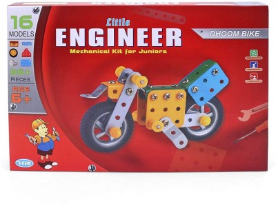 Olympia GAMES AND TOYS Little Engineer Dhoom Bike Mechanical Engineering Educational Toy Kit Constructive Building Blocks and Models Construction Set for Kids Both Boys and Girls (Age 5 to 12, Multicolor)(Multicolor)