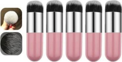 VARFAX 5 Pcs Foundation Round Makeup Brush Flat Top for Face - Perfect For Blending Liquid, Cream or Flawless Cosmetics - Buffing, Stippling, Concealer(Pack of 5)