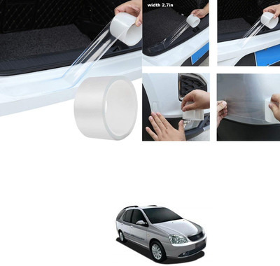 PECUNIA Plastic Car Bumper Guard(White, Pack of 1, Tata, Indigo Marina)