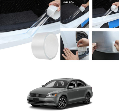 PECUNIA Plastic Car Bumper Guard(White, Pack of 1, Volkswagen, Jetta)