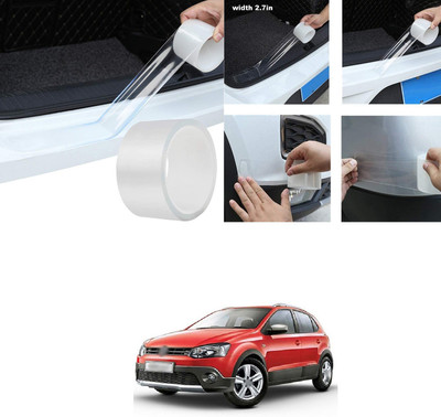PECUNIA Plastic Car Bumper Guard(White, Pack of 1, Volkswagen, Universal For Car)