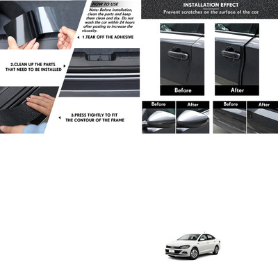 PROEDITION car Edge Door sill Protector, Used for Door Edge/Front and Rear Bumpers A252 Matte, Glossy, Chrome Volkswagen Universal For Car Side Garnish