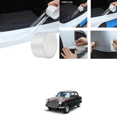 PECUNIA Plastic Car Bumper Guard(White, Pack of 1, GM, Universal For Car)