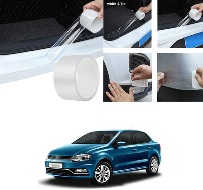 PECUNIA Plastic Car Bumper Guard(White, Pack of 1, Volkswagen, Polo)