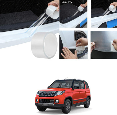 PECUNIA Plastic Car Door Guard(White, Pack of 1, Mahindra, Universal For Car)