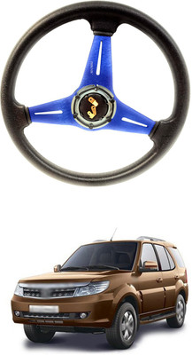 PRTEK Hand Stiched Steering Cover For Tata Safari Storme(Blue, Tarpaulin, Plastic)