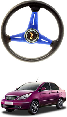 PRTEK Hand Stiched Steering Cover For Tata Manza(Blue, Tarpaulin, Plastic)