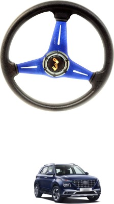 PRTEK Hand Stiched Steering Cover For Hyundai Universal For Car(Blue, Tarpaulin, Plastic)