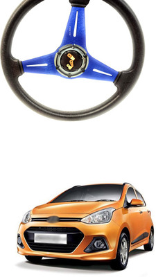PRTEK Hand Stiched Steering Cover For Hyundai Universal For Car(Blue, Tarpaulin, Plastic)