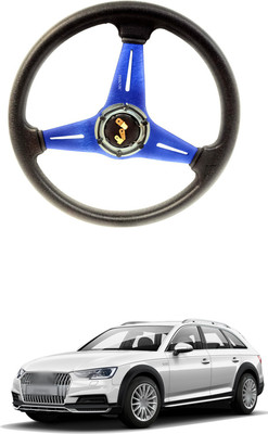 PRTEK Hand Stiched Steering Cover For Audi A4(Blue, Tarpaulin, Plastic)